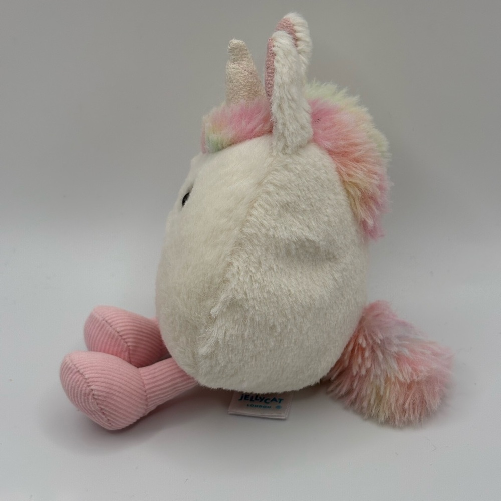 JELLYCAT I Am Amusabean Unicorn Pastel Multicolor Soft Plush Stuffed Toy 4 in - Picture 4 of 13